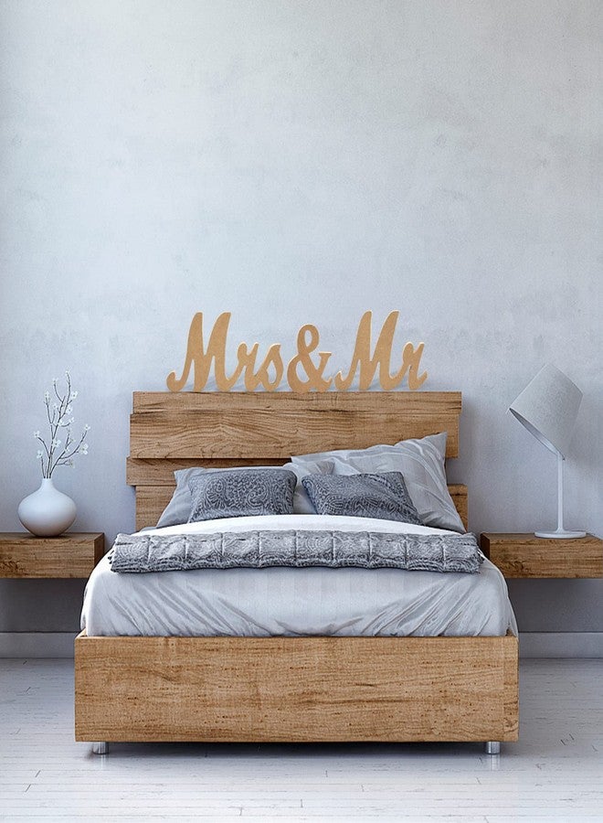 WANTMAZOR Mr and Mrs Signs Table Decorations, Wooden Freestanding Letters for Photo Props, Rustic Wedding Decoration, Anniversary Shower Gift (Wood Color) - Image 4